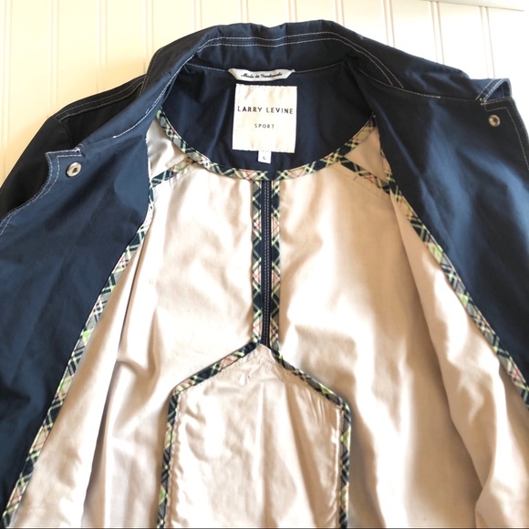 Larry Lavine Rain Coat Navy Blue Size Large - Picture 4 of 8